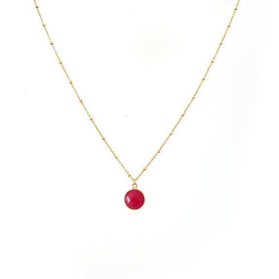 LFN15 : Gem Stones with Gold Plated Necklace