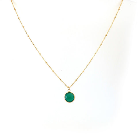 LFN15 : Gem Stones with Gold Plated Necklace