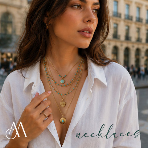 LFN05s : Handcrafted Gemstone Necklace with 18K Gold Plating