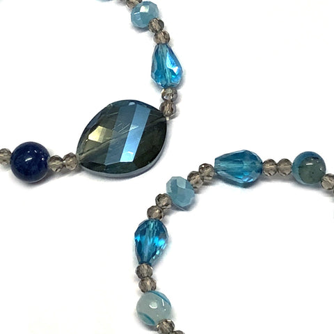 PHLB10 : Lapis, Aquamarine and Crystal Bracelet