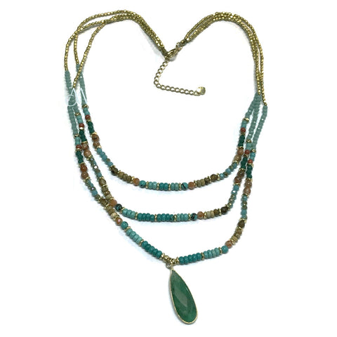 HL04 : Turquoise Howlite, Agate, Jade and Crystal (MTO)