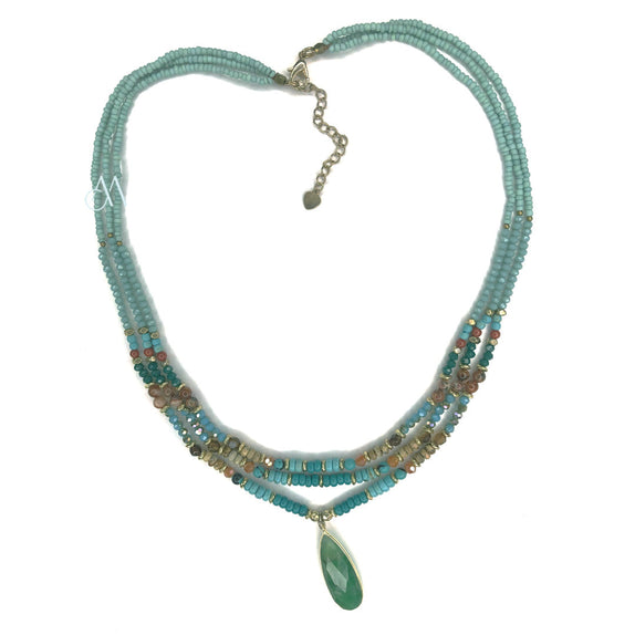 HL04 : Turquoise Howlite, Agate, Jade and Crystal (MTO)