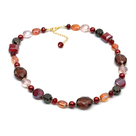 PHLN136-RD :  Wine & Song Necklace