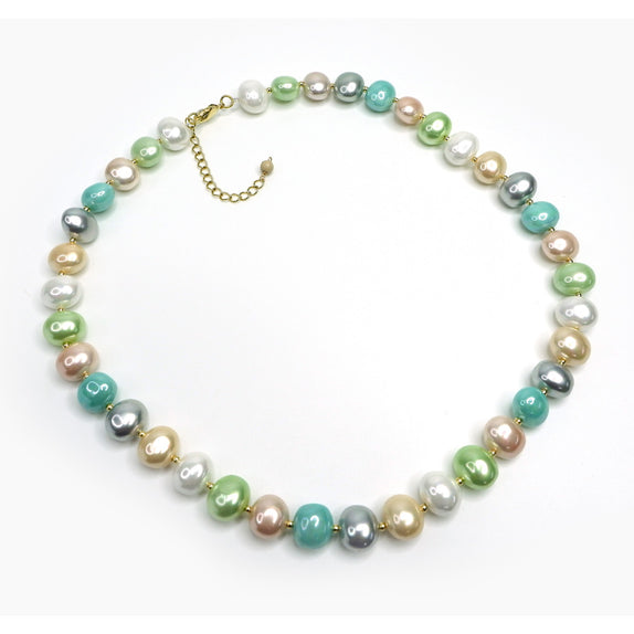 PHLN83-PB :  Multi coloured pastel necklace
