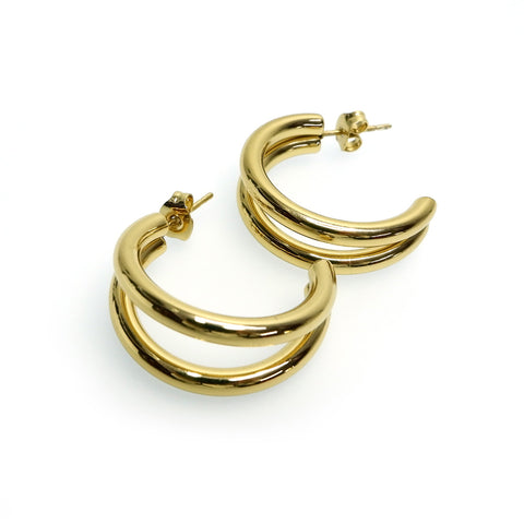 MHE02 : 18K Gold Plated Stainless Steel Earrings