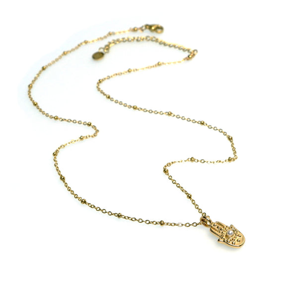 MHN13 : 18K Gold Plated Stainless Steel Necklace