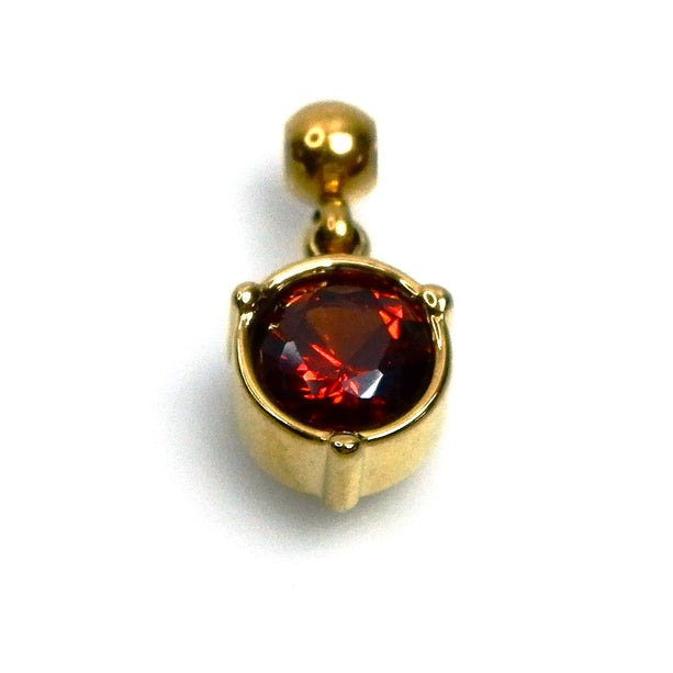 IAP03-01 : January Garnet Rhinestones Pendant - 18K Gold Plated Stainless Steel