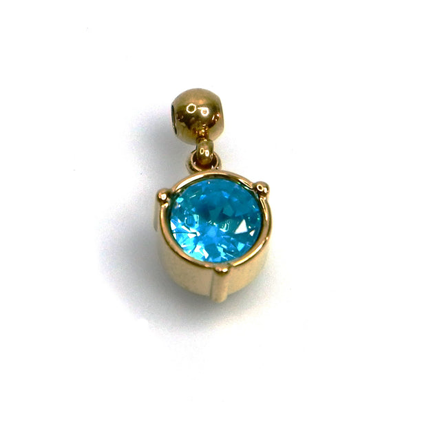 IAP03-03 : March Aquamarine Rhinestones Pendant - 18K Gold Plated Stainless Steel