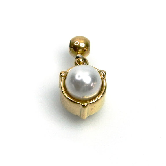 IAP03-06 : June  Pearl Rhinestones Pendant - 18K Gold Plated Stainless Steel