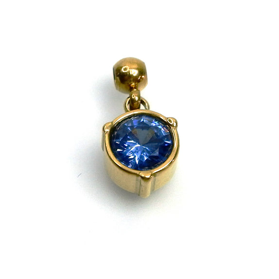 IAP03-09 : September Sapphire Rhinestones Pendant - 18K Gold Plated Stainless Steel