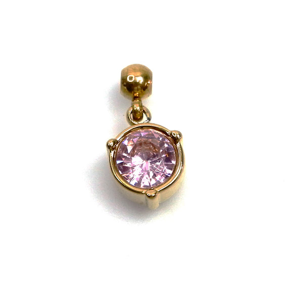 IAP03-10 : October Tourmaline Rhinestones Pendant - 18K Gold Plated Stainless Steel