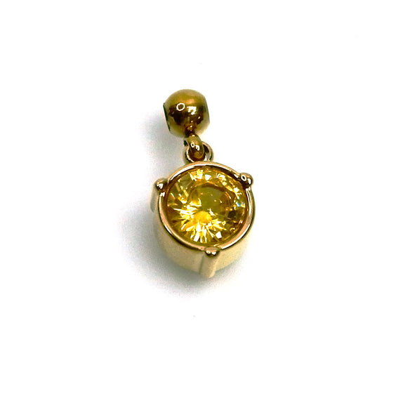 IAP03-11 : Novemeber Citrine Rhinestones Pendant - 18K Gold Plated Stainless Steel