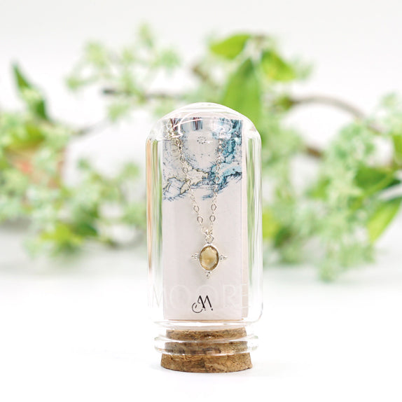 ICN96 : "Embrace the Golden Hour" - Gemstone Sterling Silver Necklace