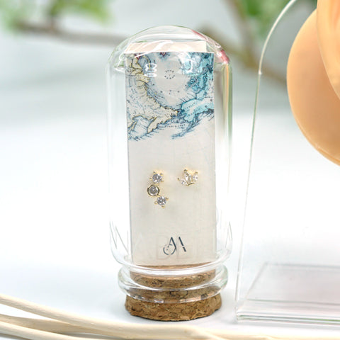 ICS01 : 5A Zircon 18K Real Gold Plated Brass with 925 Sterling Silver Posts