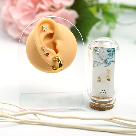ICS04 : 5A Zircon 18K Real Gold Plated Brass with 925 Sterling Silver Posts