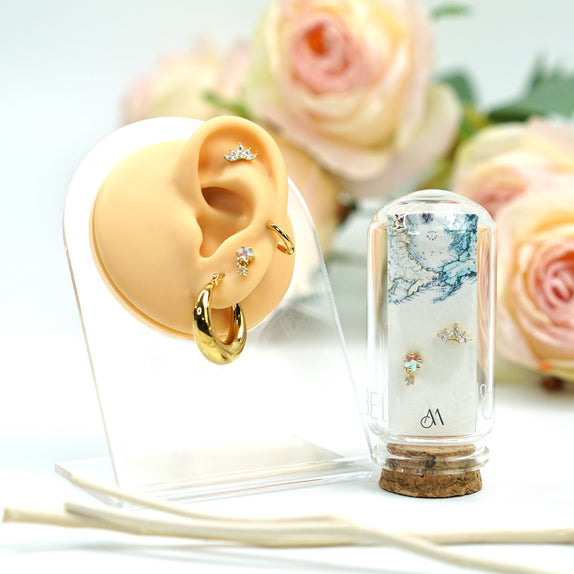 ICS05 : 5A Zircon 18K Real Gold Plated Brass with 925 Sterling Silver Posts