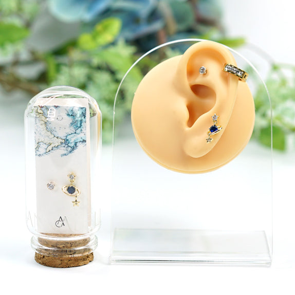 ICS07 : 5A Zircon 18K Real Gold Plated Brass with 925 Sterling Silver Posts