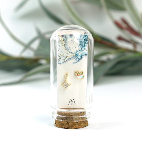 ICS08 : 5A Zircon 18K Real Gold Plated Brass with 925 Sterling Silver Posts
