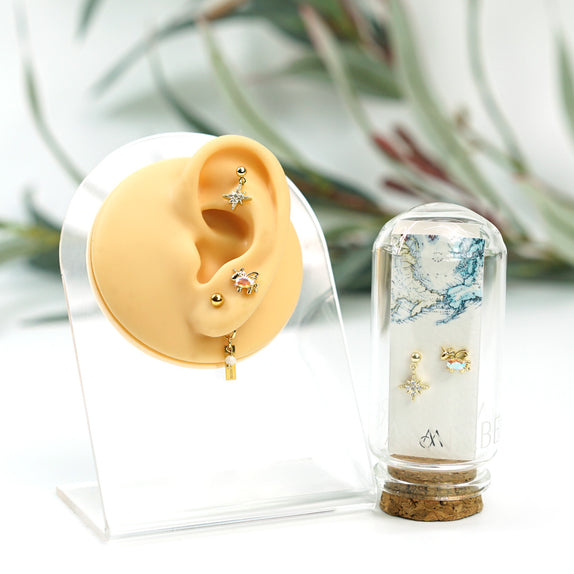 ICS08 : 5A Zircon 18K Real Gold Plated Brass with 925 Sterling Silver Posts