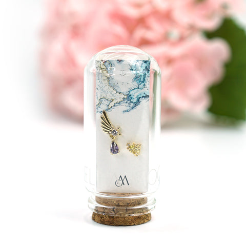 ICS09 : 5A Zircon 18K Real Gold Plated Brass with 925 Sterling Silver Posts