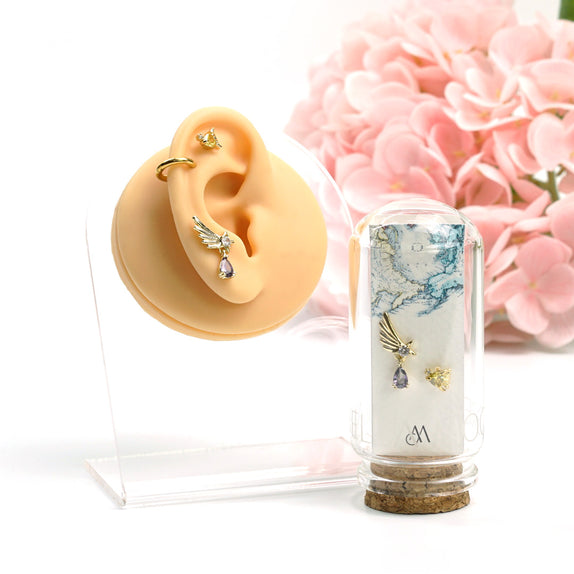 ICS09 : 5A Zircon 18K Real Gold Plated Brass with 925 Sterling Silver Posts