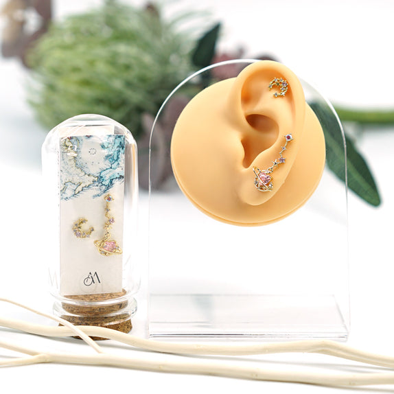 ICS13 : 5A Zircon 18K Real Gold Plated Brass with 925 Sterling Silver Posts