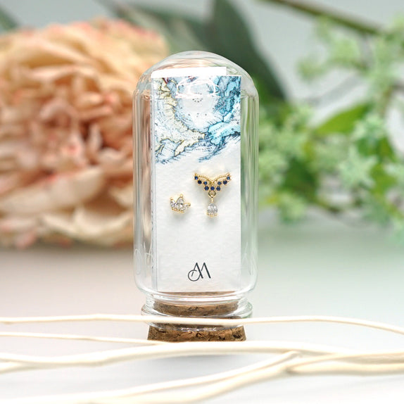ICS18 : 5A Zircon 18K Real Gold Plated Brass with 925 Sterling Silver Posts