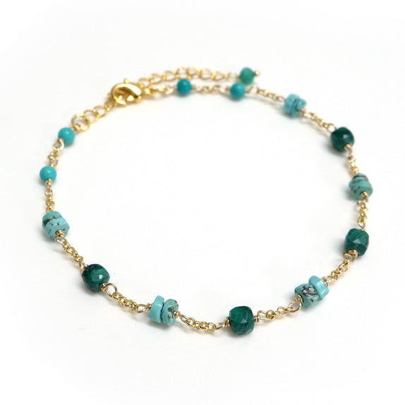 LFB02 : Handcrafted Gemstone Bracelet with 18K Gold Plating