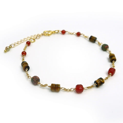 LFB02 : Handcrafted Gemstone Bracelet with 18K Gold Plating