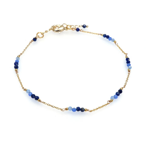 LFB03s : Handcrafted Gemstone Bracelet with 18K Gold Plating