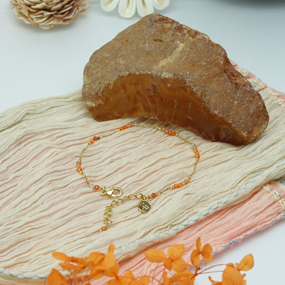 LFB03a : Handcrafted Gemstone Bracelet with 18K Gold Plating