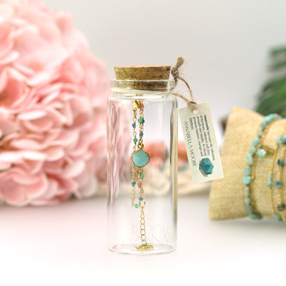 LFB04 : Handcrafted Gemstone Bracelet with 18K Gold Plating