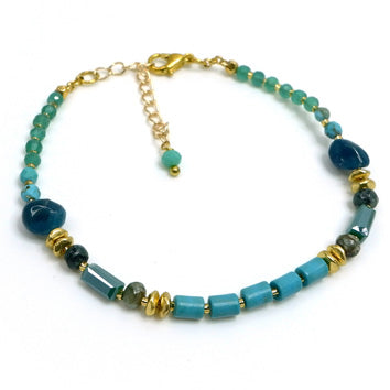 LFB06 : Handcrafted Gemstone Bracelet with 18K Gold Plating