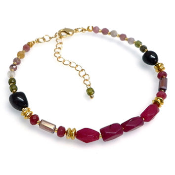 LFB06 : Handcrafted Gemstone Bracelet with 18K Gold Plating
