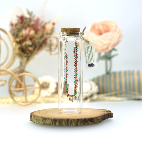 LFB13a : Handcrafted Gemstone Bracelet with 18K Gold Plating