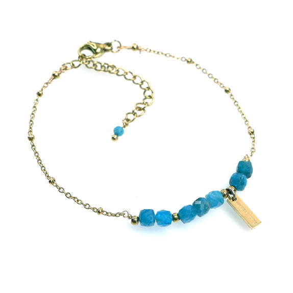 LFB14 : Handcrafted Gemstone Bracelet with 18K Gold Plating