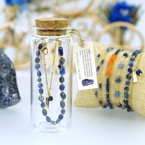 LFB15s : Handcrafted Gemstone Bracelet with 18K Gold Plating
