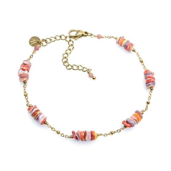 LFB21 : Handcrafted Gemstone Bracelet with 18K Gold Plating