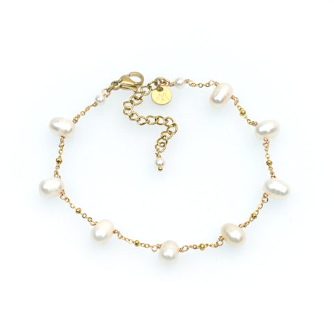 LFB21 : Handcrafted Gemstone Bracelet with 18K Gold Plating