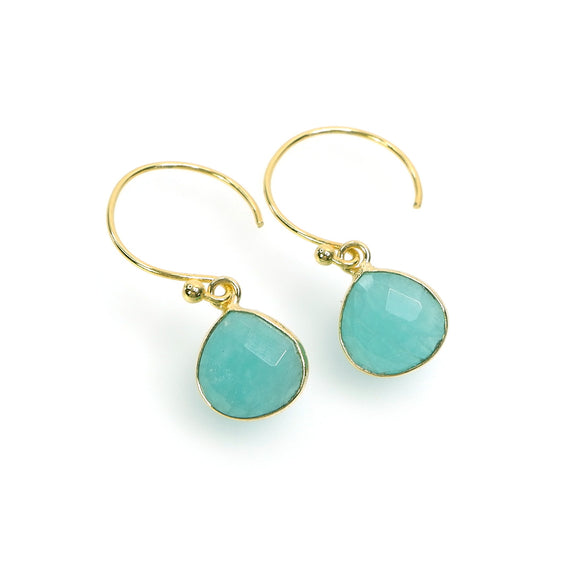 LFE08 : Handcrafted Gemstone – 18K Gold-Plated 925 Silver Hooks