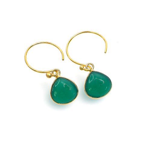 LFE08 : Handcrafted Gemstone – 18K Gold-Plated 925 Silver Hooks