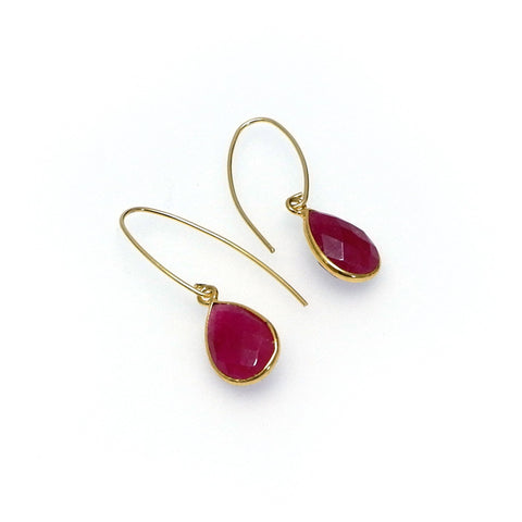 LFE09 : Gemstone - Gold Plated Earrings