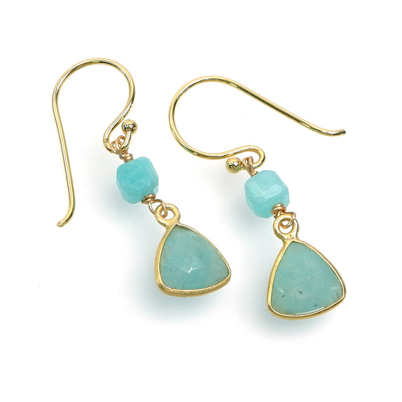LFE11 : Handcrafted Gemstone Earrings – 18K Gold-Plated 925 Silver Hooks