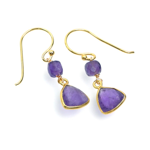 LFE11 : Handcrafted Gemstone Earrings – 18K Gold-Plated 925 Silver Hooks