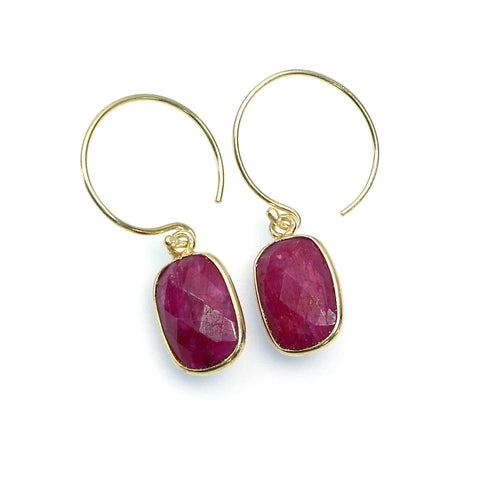 LFE12 : Handcrafted Gemstone 18K Gold-Plated 925 Silver Hooks