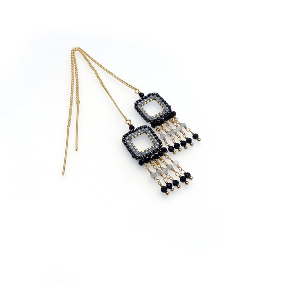 LFE13 : Handcrafted Gemstones - 18K Gold-Plated Earrings