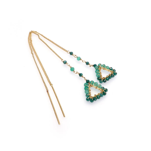TLFE15 : Handcrafted Gemstone & Crystal – 18K Gold-Plated Earrings