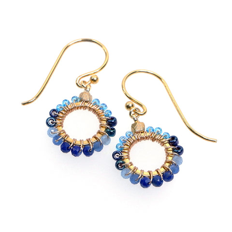 LFE16 : Handcrafted Gemstone & Crystal Earrings – 18K Gold-Plated 925 Silver Hooks