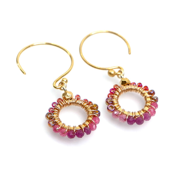 TLFE16 :  Handcrafted Gemstones with 18K Gold-Plated Earrings