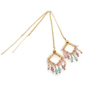 TLFE17 : Handcrafted Gemstone – 18K Gold-Plated Earrings